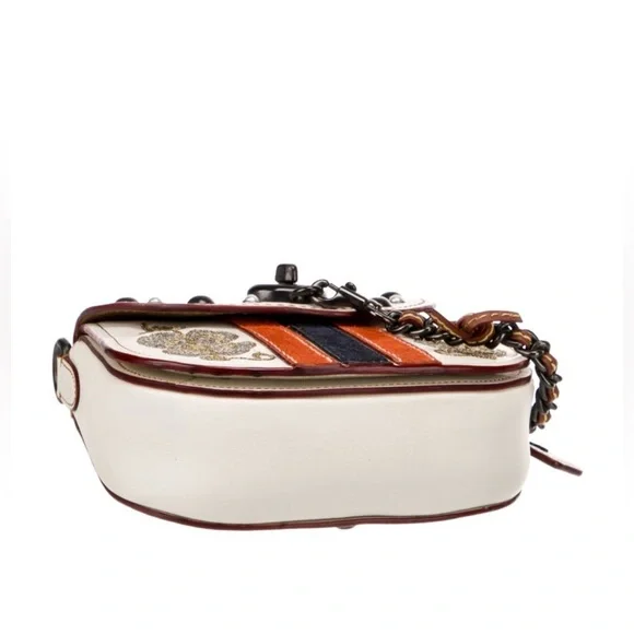 COACH Western Embroidery Turnlock Saddle Bag 17 In Glovetanned Leather - Picture 5 of 7